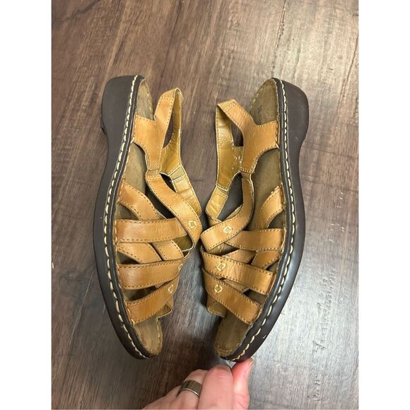 NATURALIZER CRAFT Brown Leather Slingback Sandals Shoes, Sz 6 - Picture 1 of 6